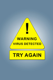 Warning about virus attack to protect information. Illustration