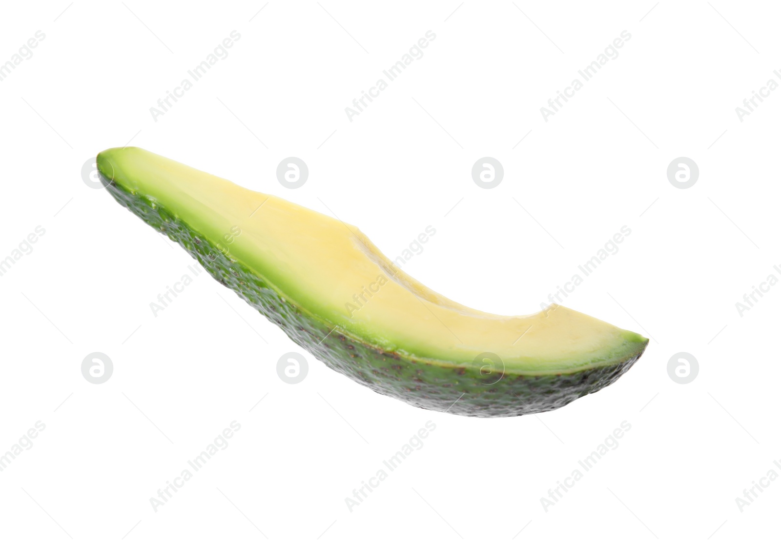 Photo of Slice of raw avocado isolated on white