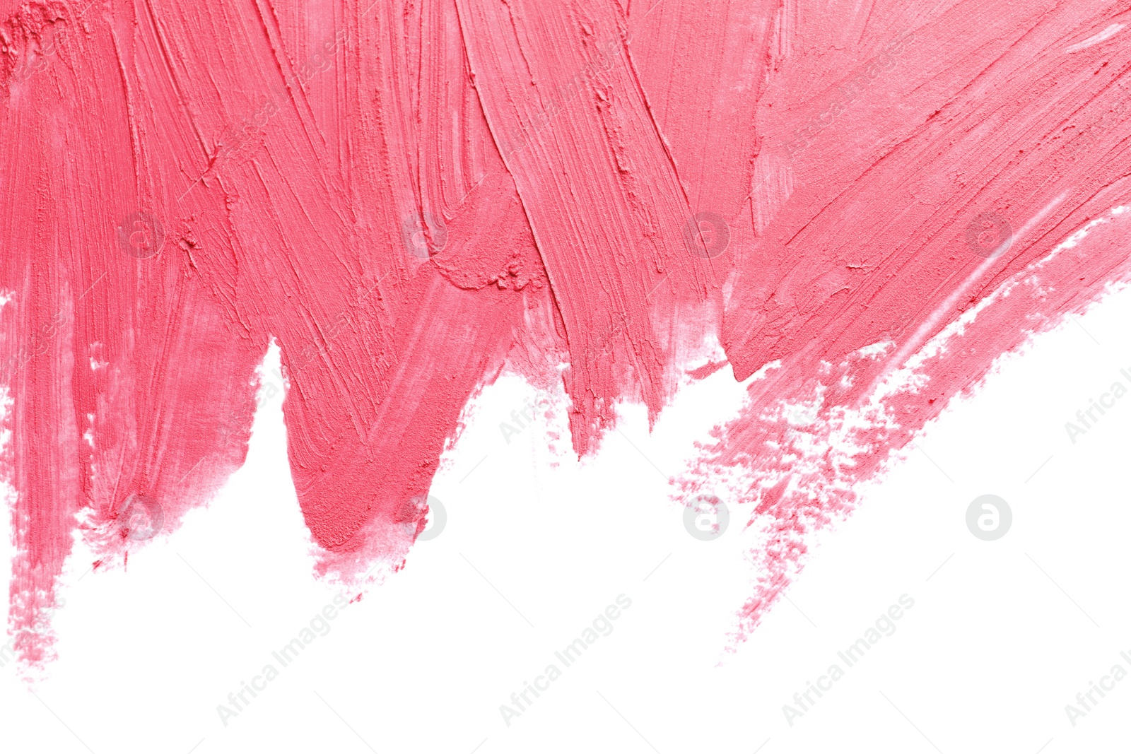 Photo of Strokes of lipstick on white background, top view