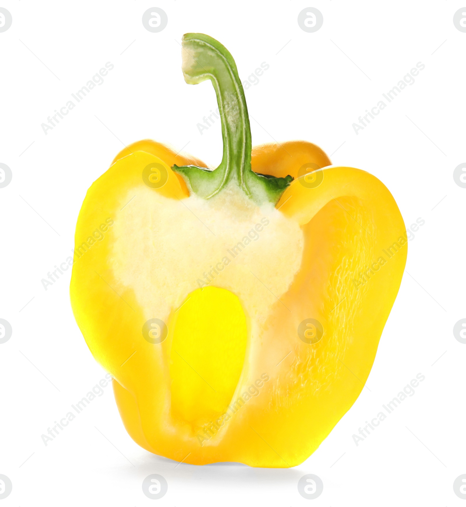 Photo of Raw ripe paprika pepper on white background