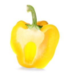 Photo of Raw ripe paprika pepper on white background