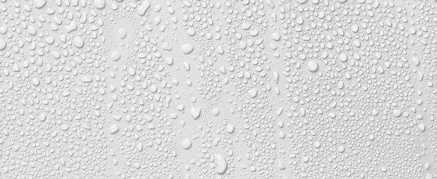 Image of White surface with water drops as background, banner design