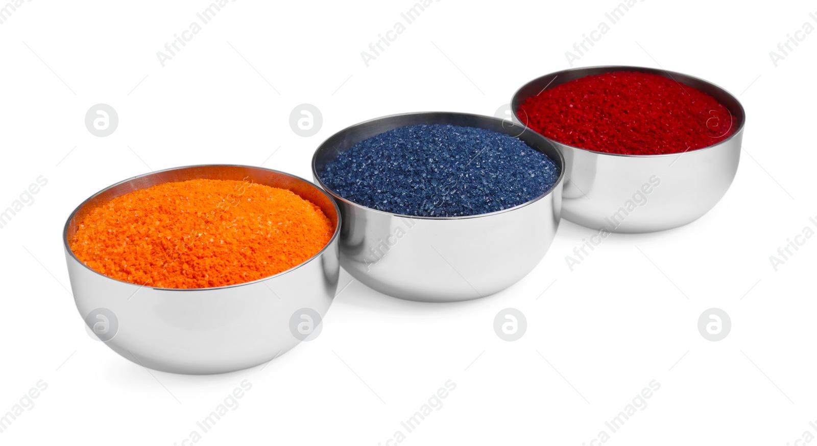 Photo of Many different food coloring on white background