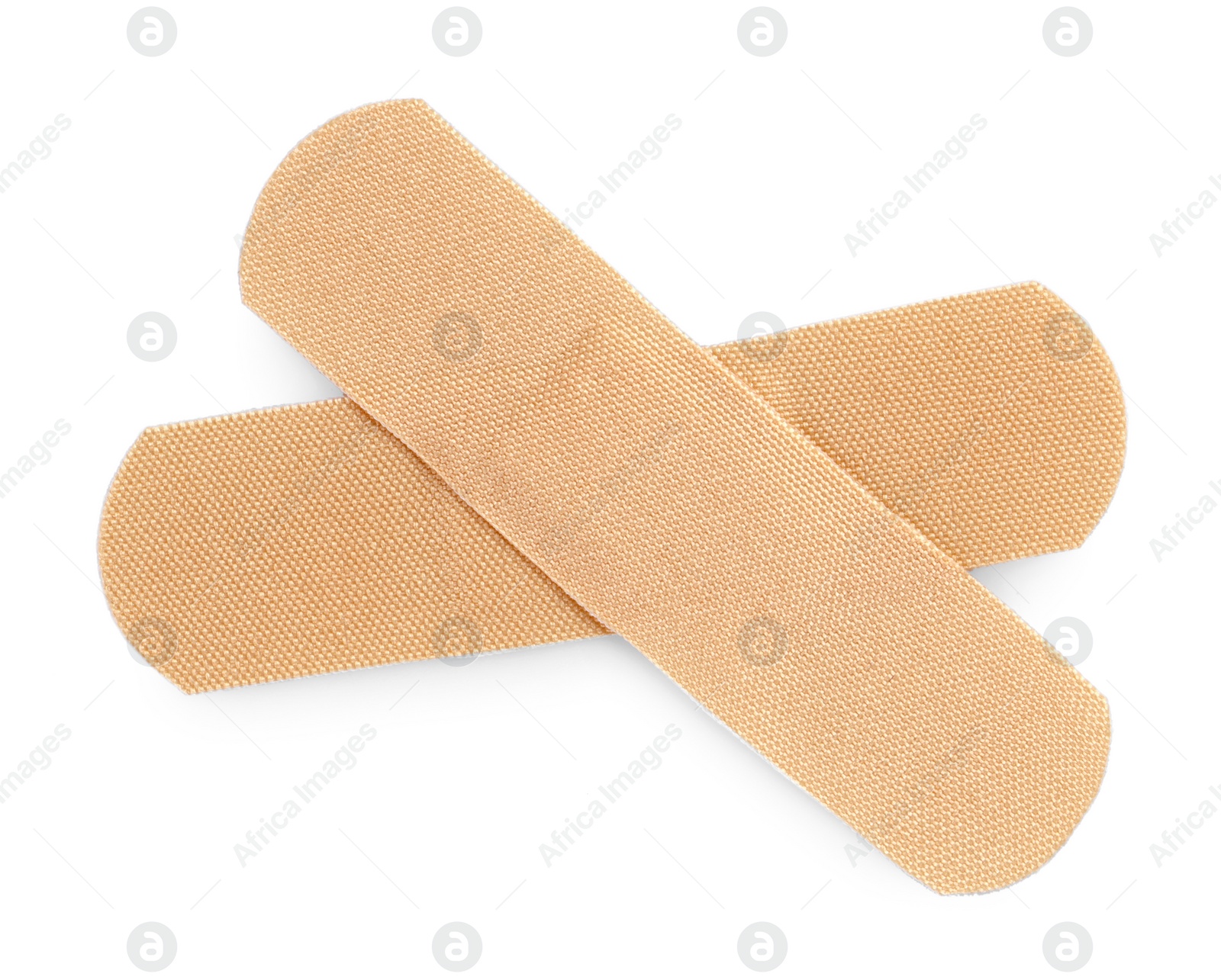 Photo of Medical adhesive bandages isolated on white, top view