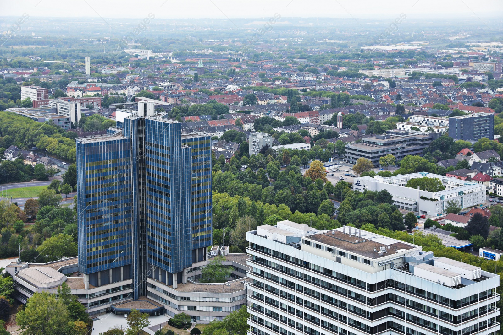 Photo of View of beautiful city with buildings and trees