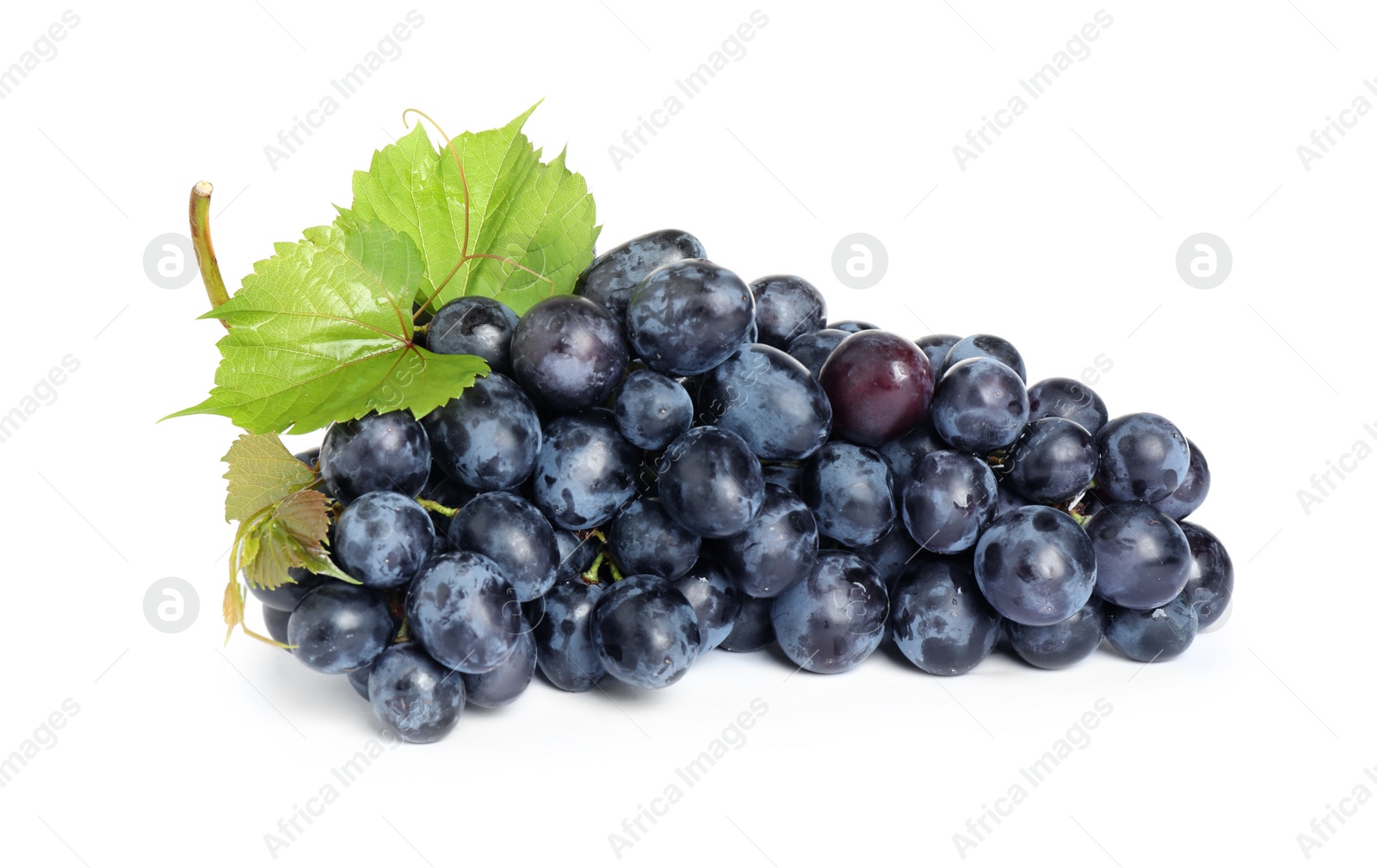 Photo of Bunch of fresh ripe juicy grapes isolated on white