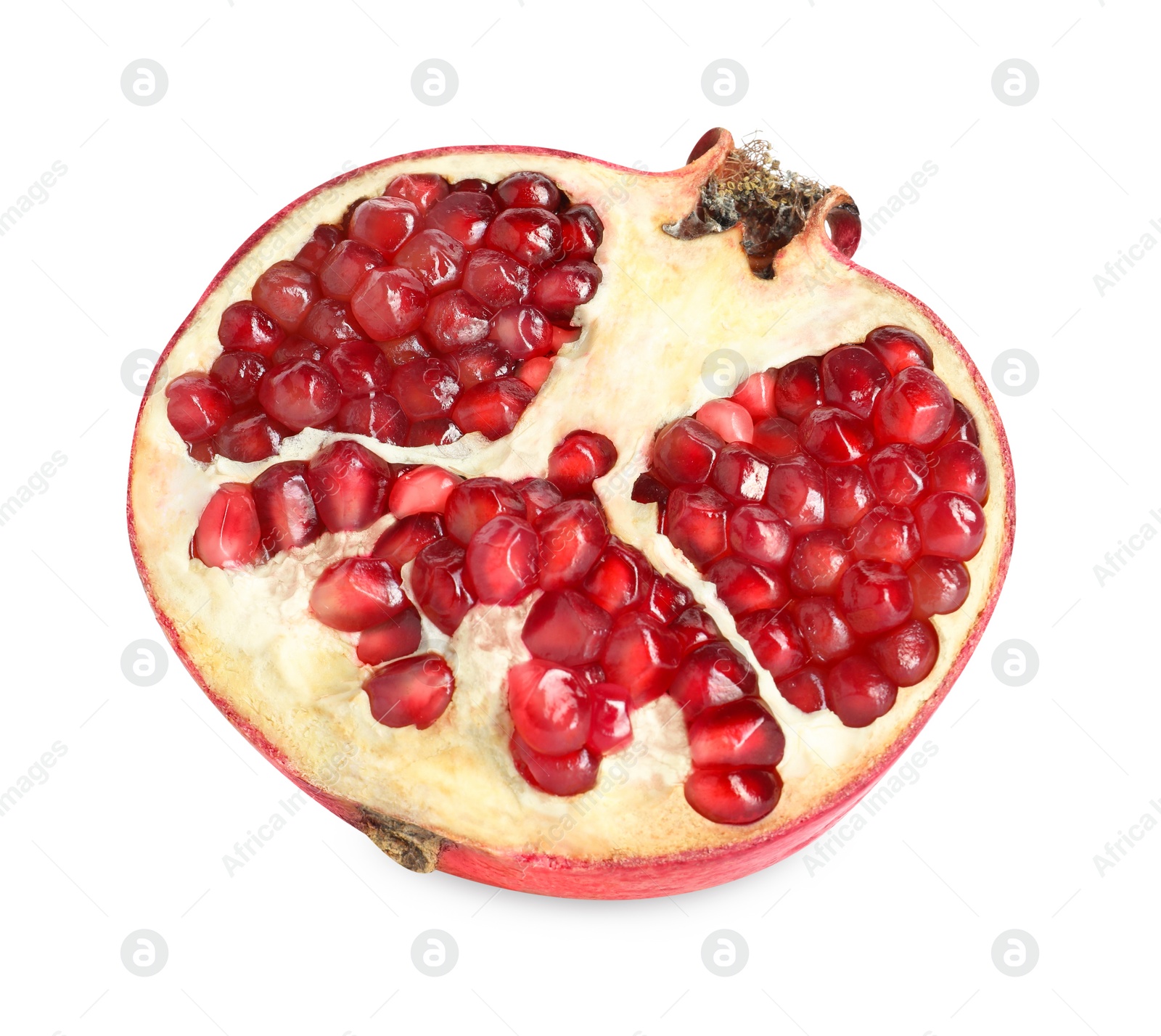 Photo of Half of fresh pomegranate isolated on white