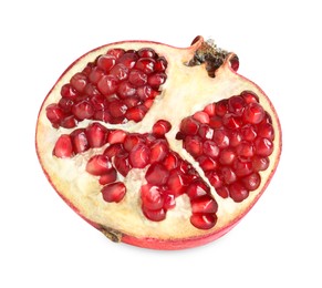 Half of fresh pomegranate isolated on white