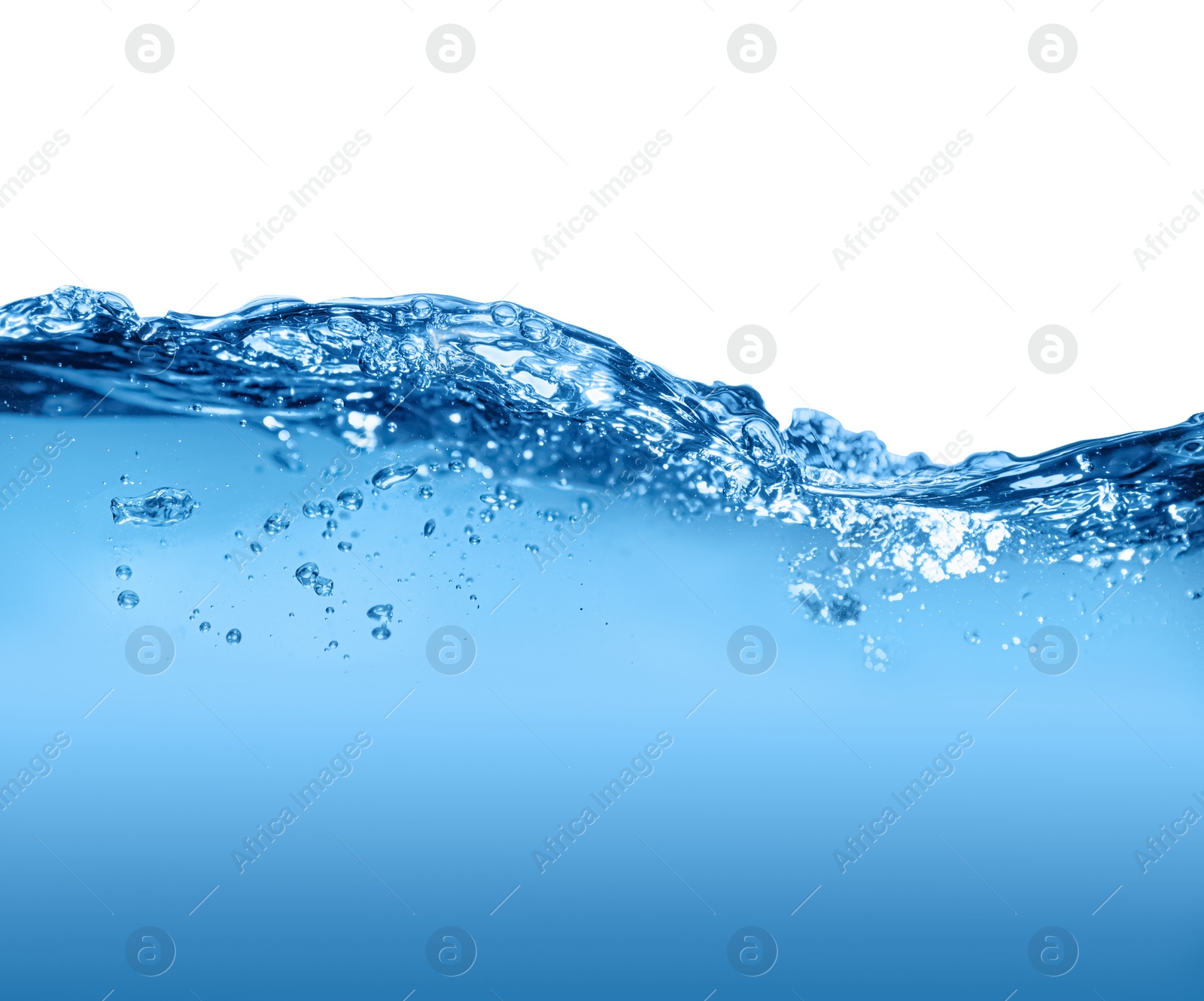 Photo of Splash of clear blue water on grey background