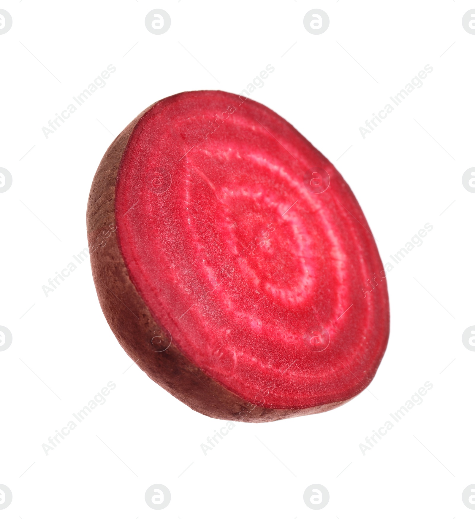 Photo of Slice of ripe beet isolated on white