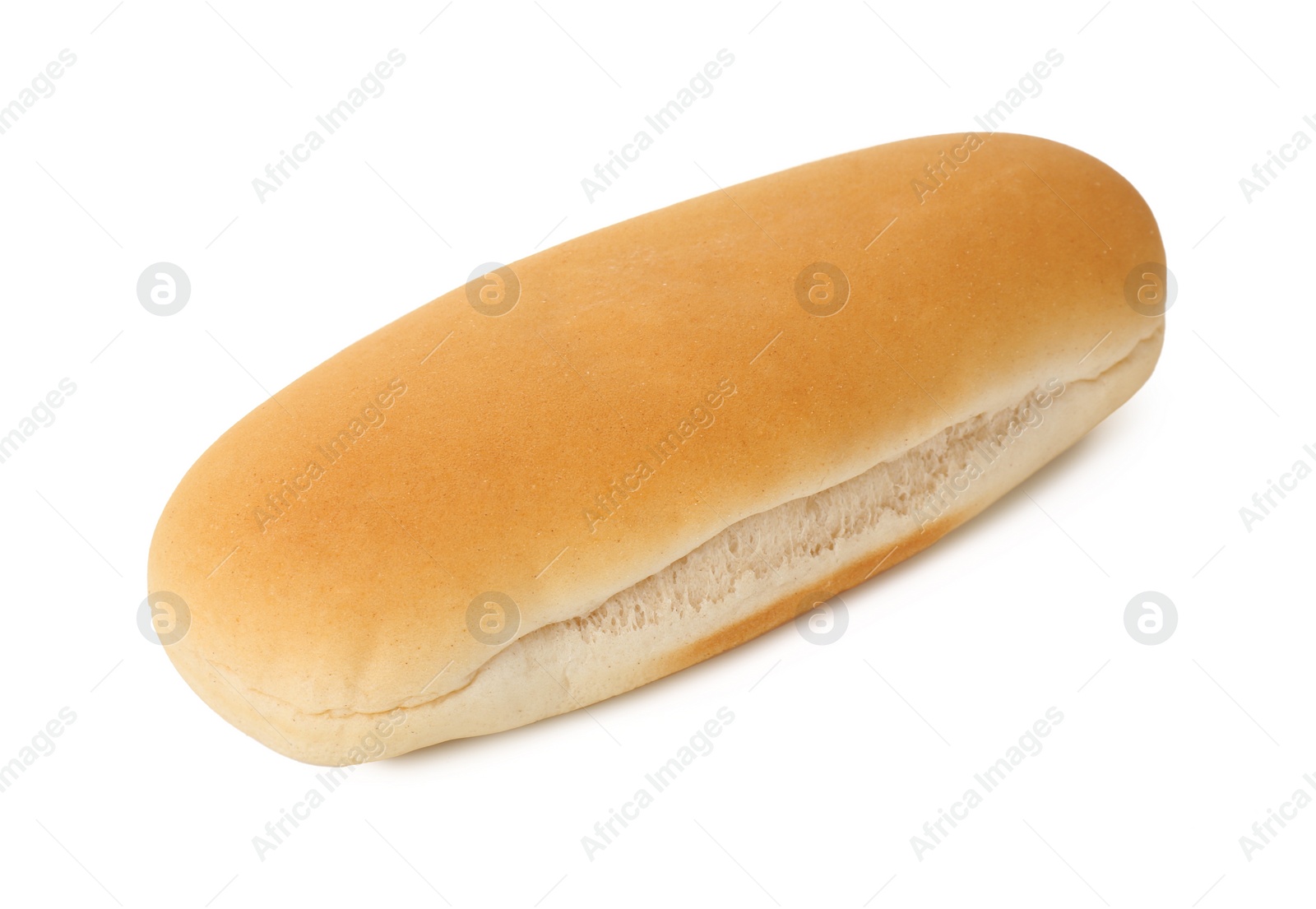 Photo of One fresh hot dog bun isolated on white