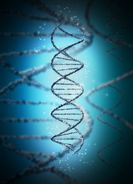 Structure of DNA on color background. Illustration