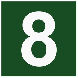 Image of International Maritime Organization (IMO) sign, illustration. Number "8"