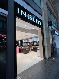 Photo of WARSAW, POLAND - JULY 17, 2022: Inglot cosmetics store in shopping mall