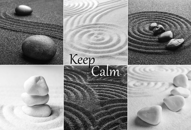 Collage of beautiful photos. Zen and calmness