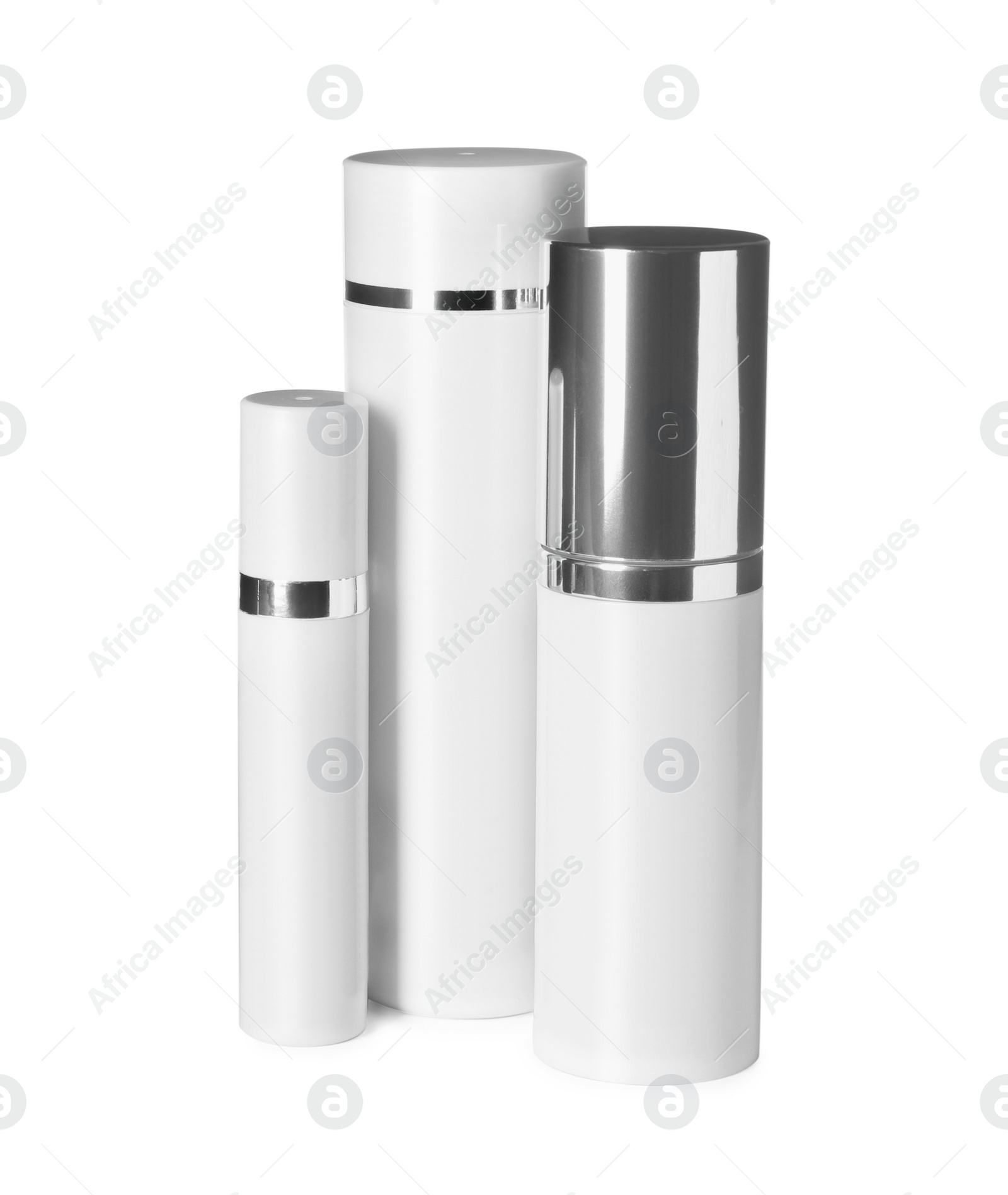 Photo of Set of luxury cosmetic products isolated on white