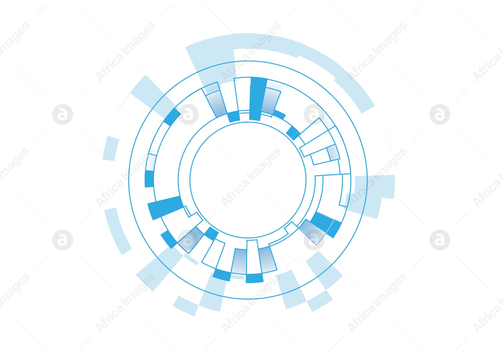 Illustration of Circle scheme or diagram, futuristic technology. Digital illustration