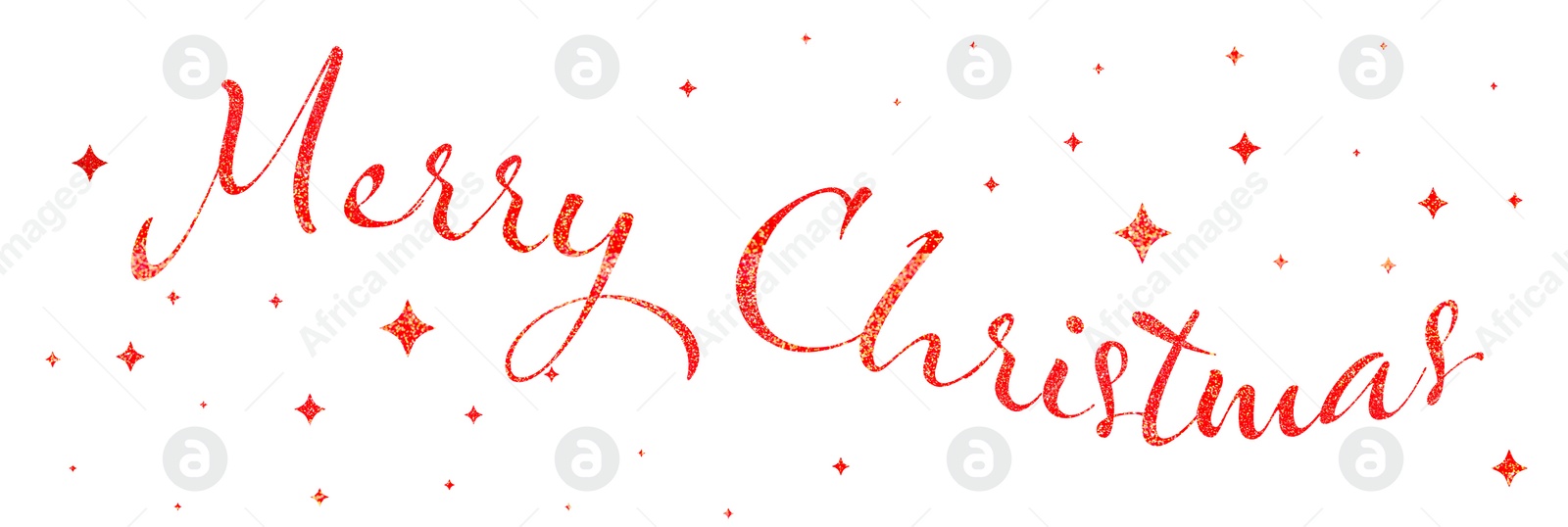 Illustration of Glittery red text Merry Christmas on white background