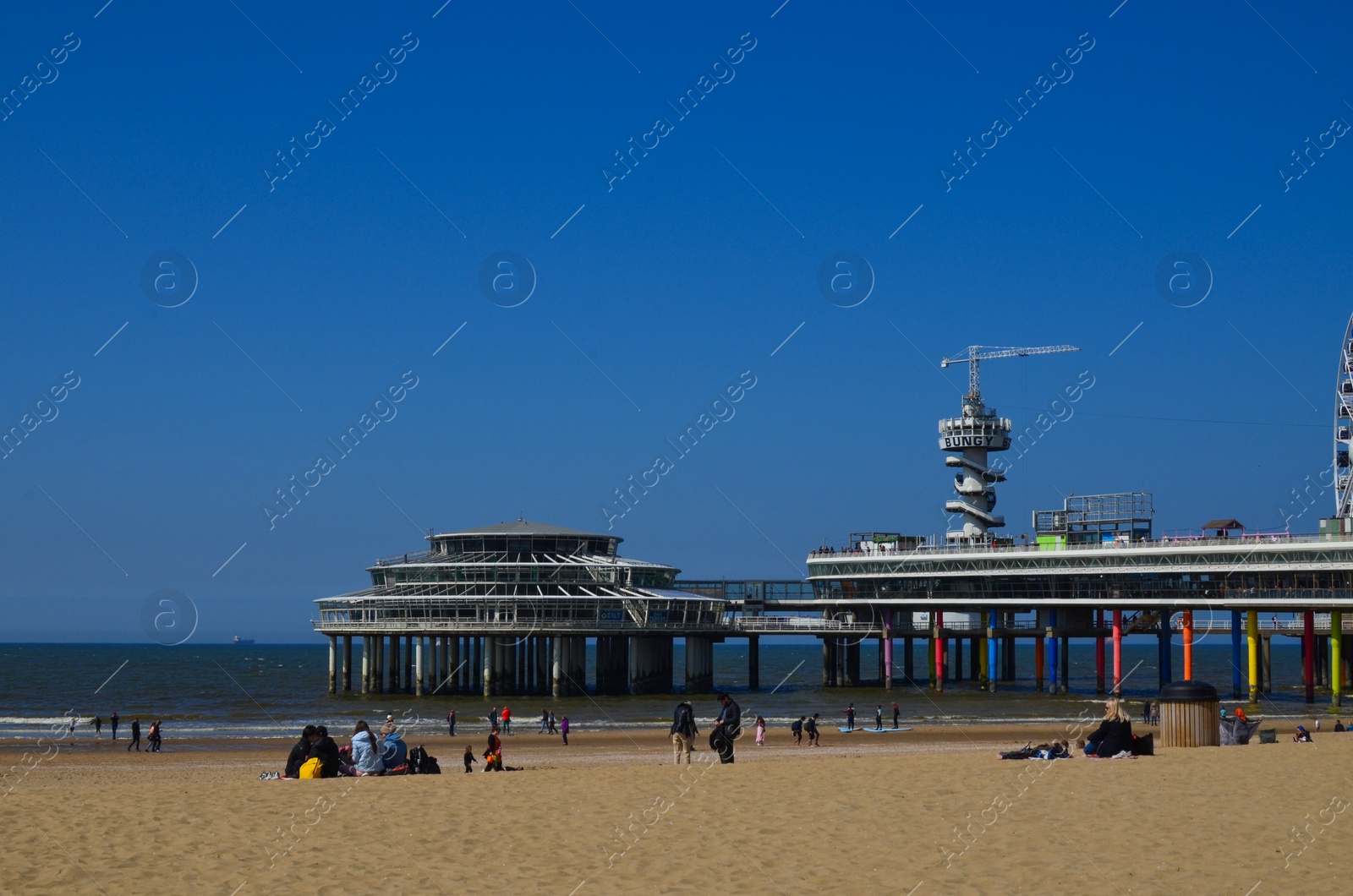 Photo of Hague, Netherlands - May 2, 2022: Beautiful view of beach and Scheveningen Pier