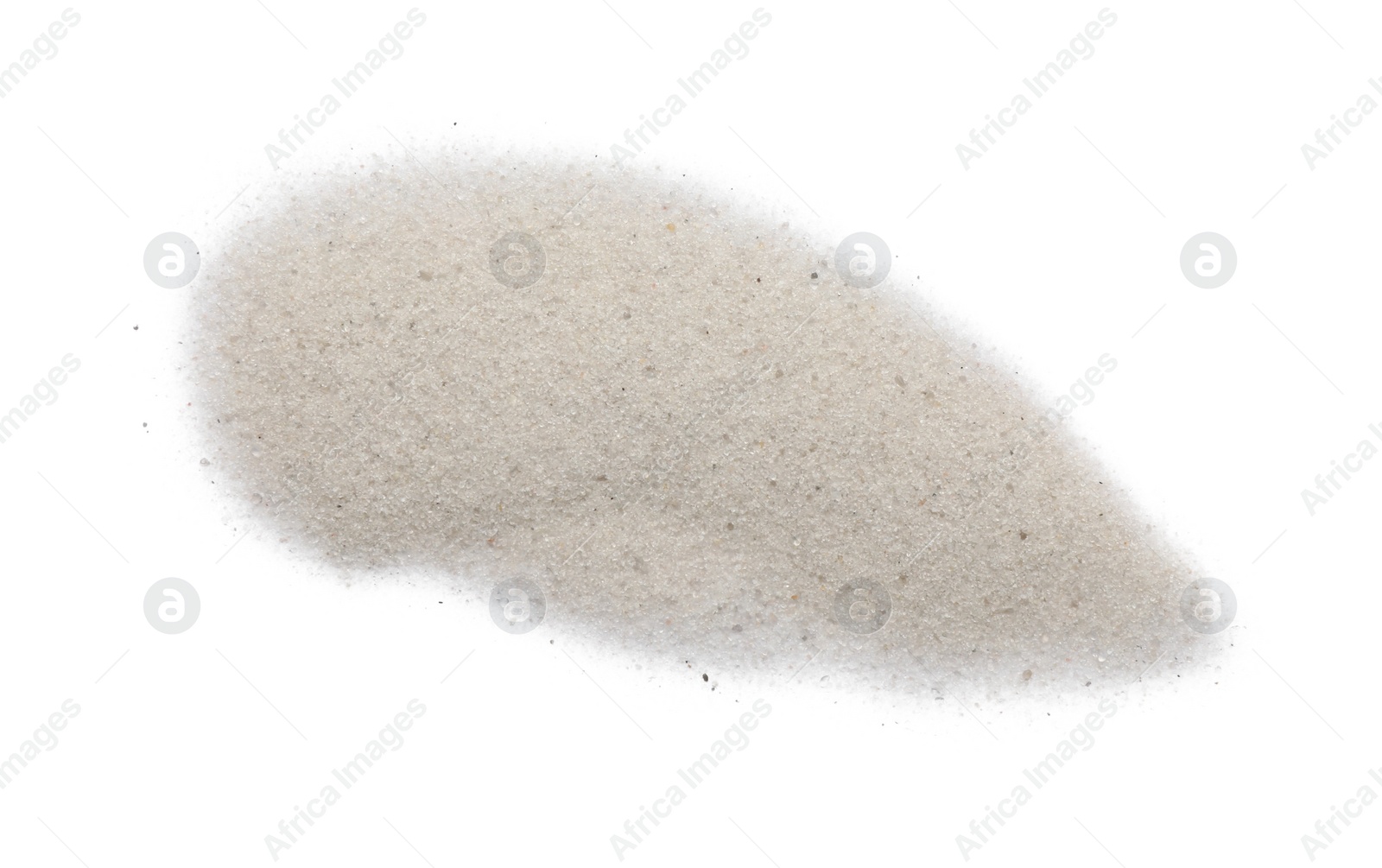 Photo of Pile of light dust scattered on white background, top view