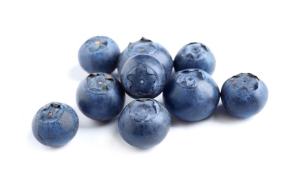 Fresh raw tasty blueberries isolated on white