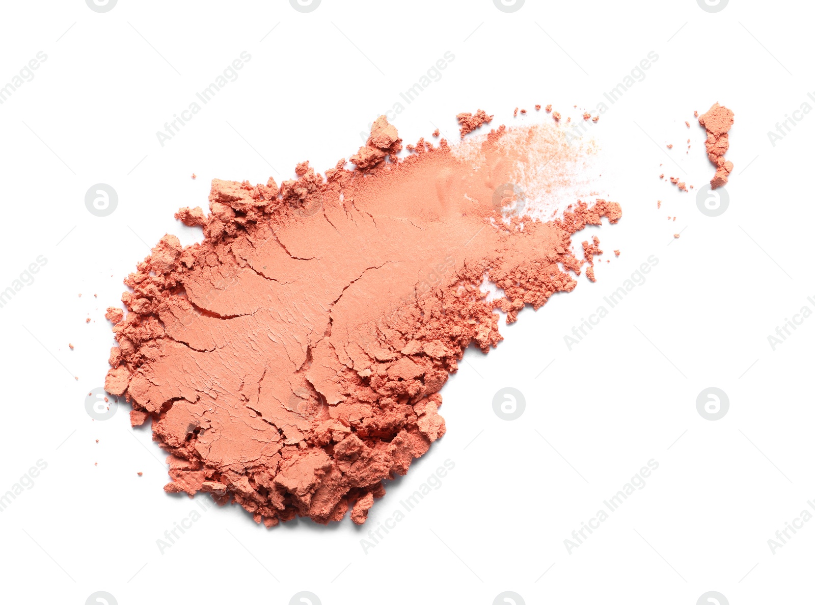 Photo of Swatch of beautiful eye shadow on white background, top view