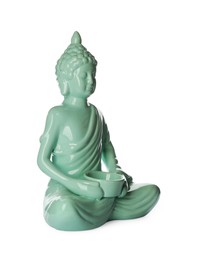 Photo of Beautiful ceramic Buddha sculpture isolated on white