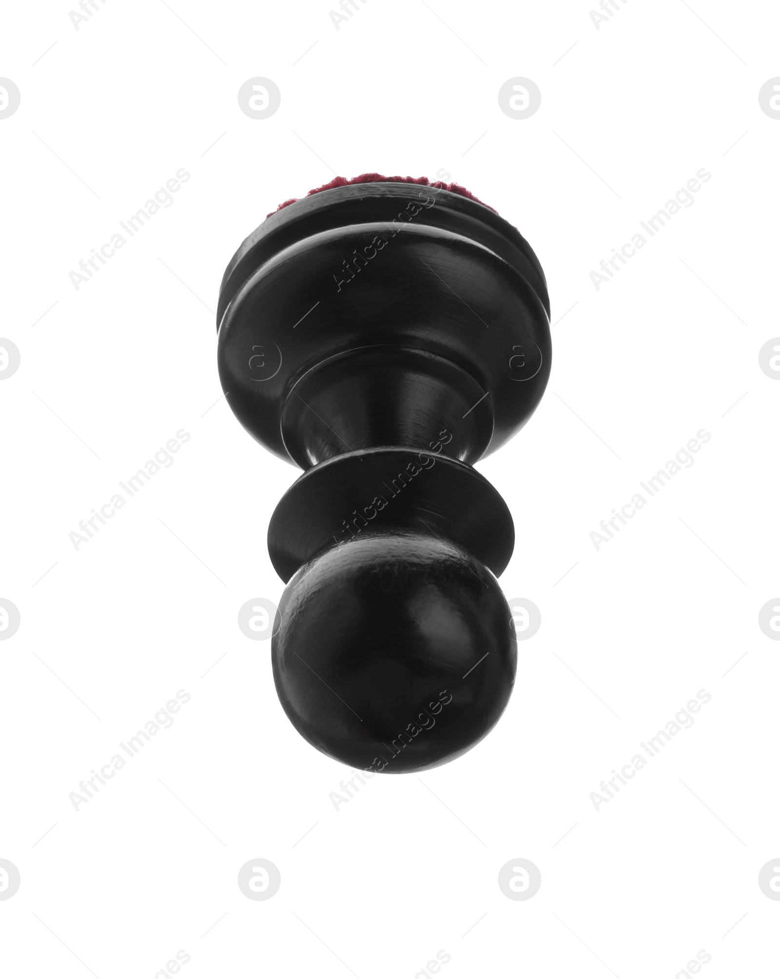Photo of Black wooden chess pawn isolated on white