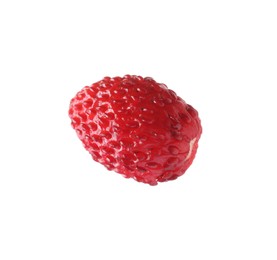 Photo of One ripe wild strawberry isolated on white