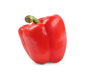 Ripe red bell pepper isolated on white