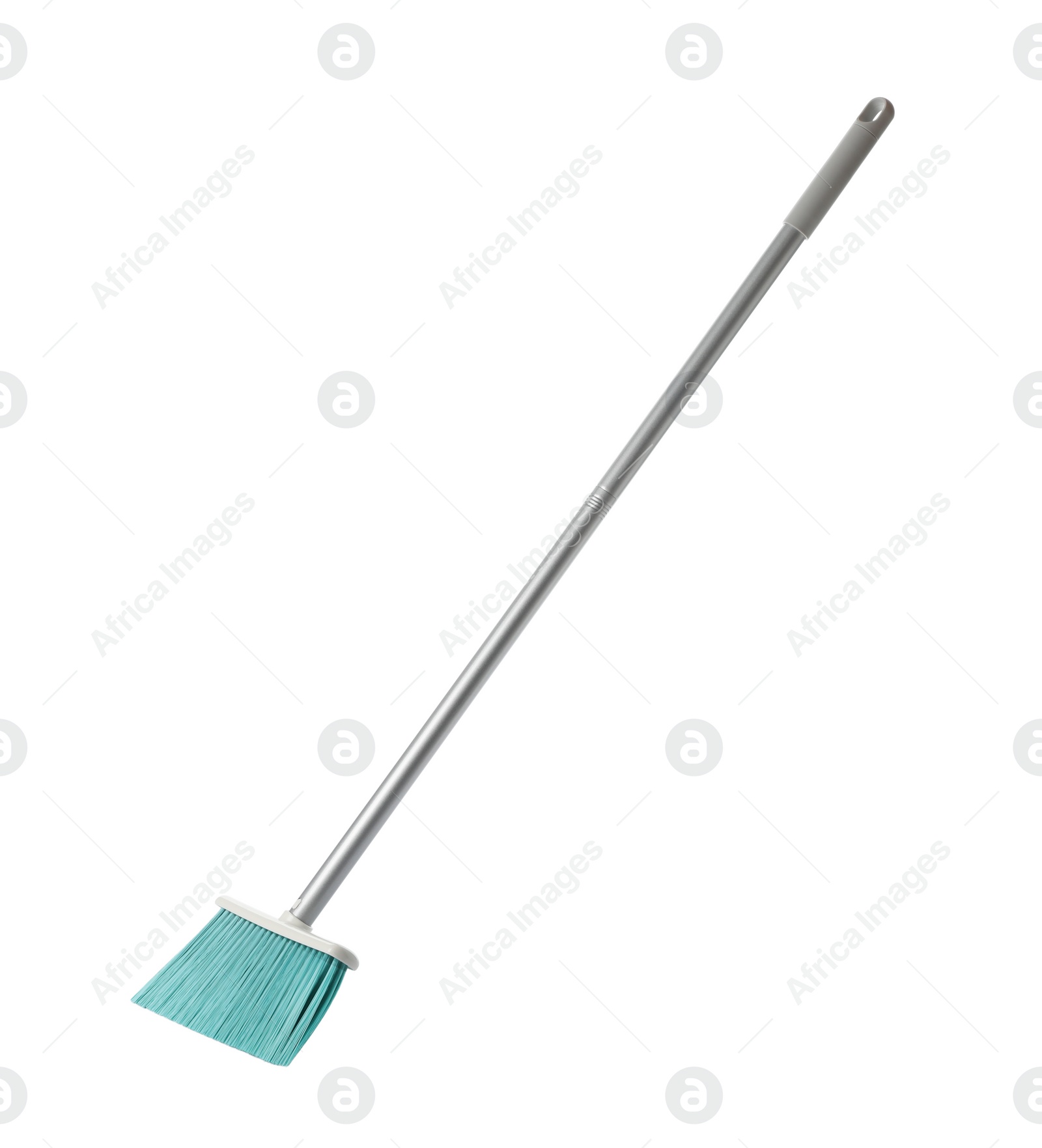 Photo of Plastic broom isolated on white. Cleaning tool
