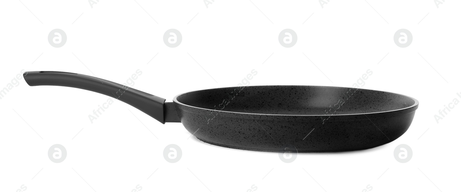 Photo of Empty modern frying pan isolated on white