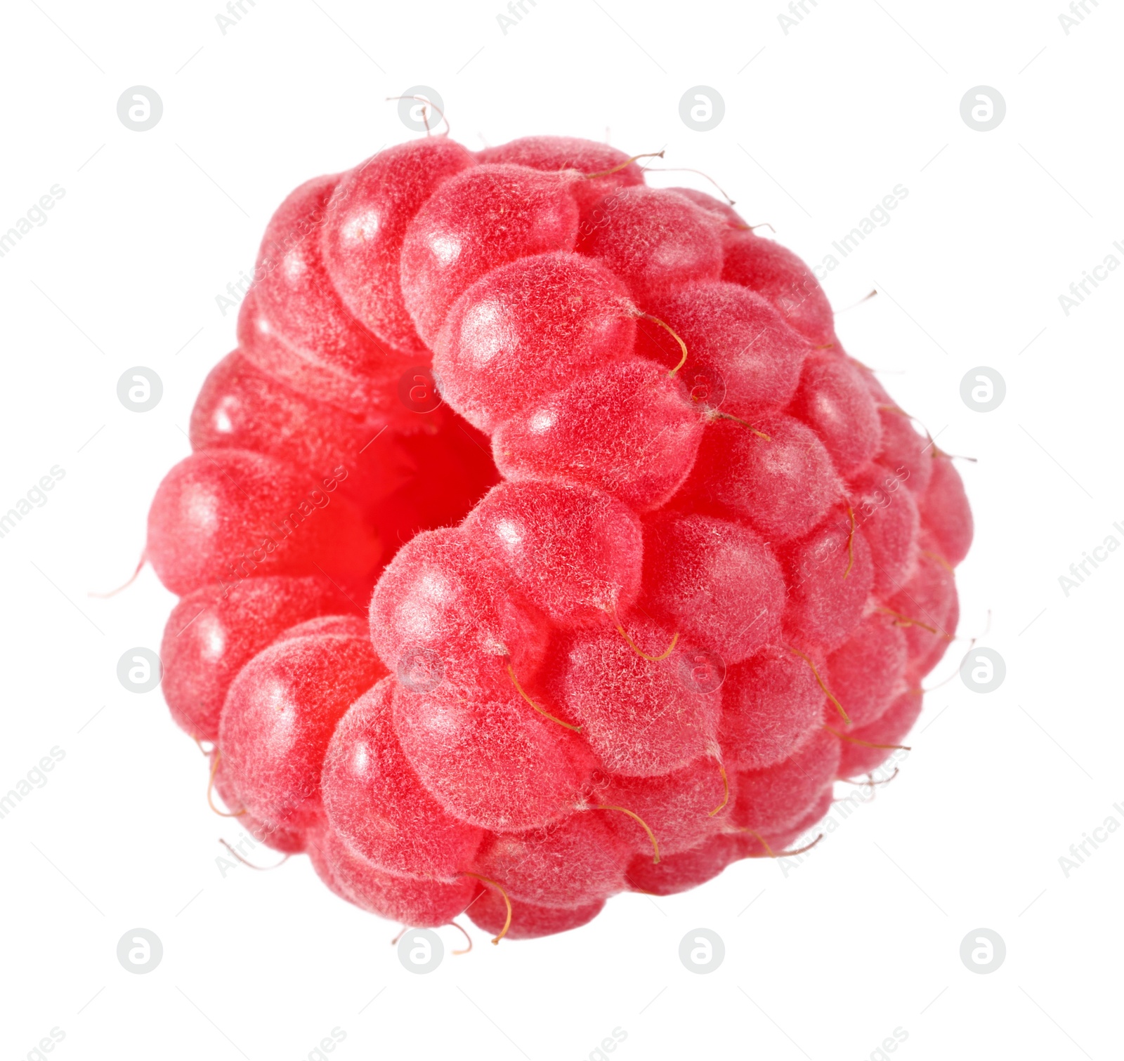 Photo of One tasty ripe raspberry isolated on white