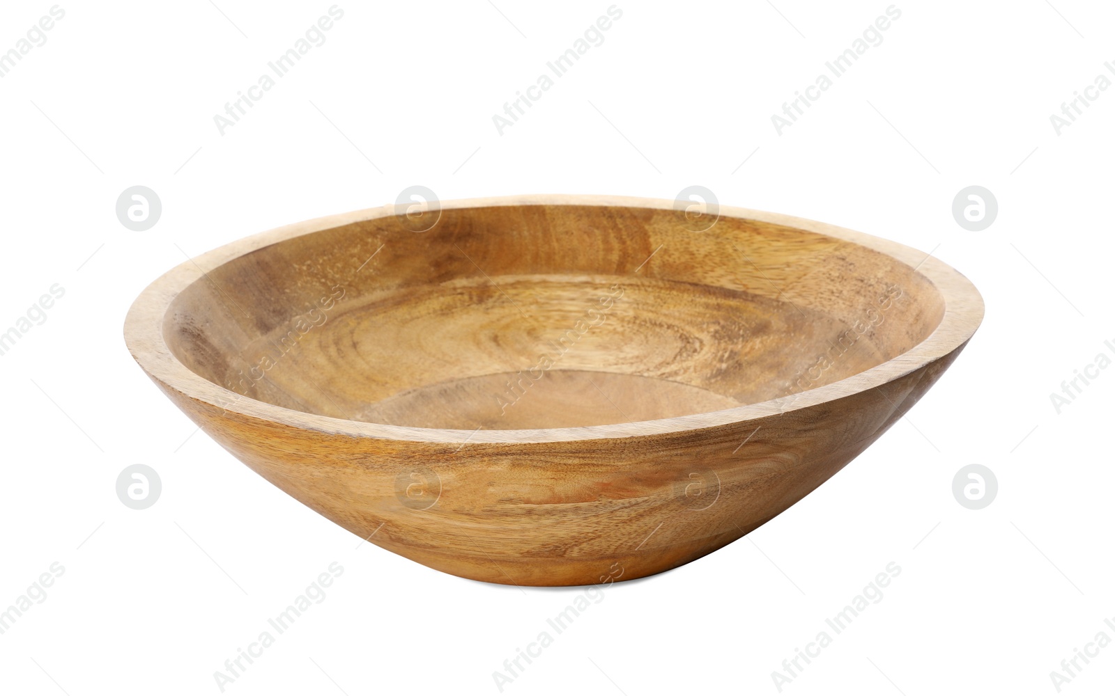 Photo of Empty clean wooden bowl isolated on white