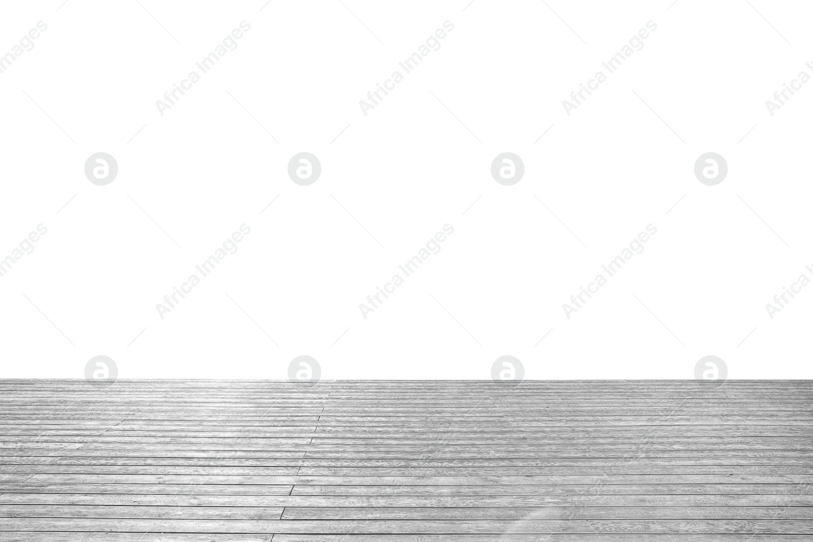 Image of Empty grey wooden surface isolated on white. Mockup for design