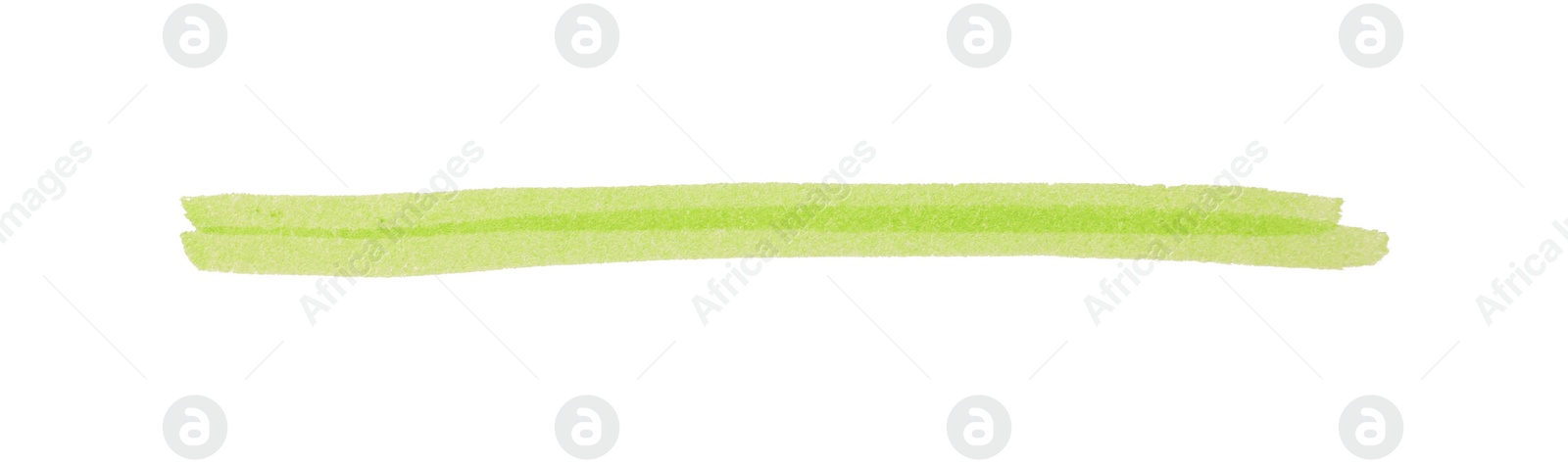 Photo of Strip drawn with light green marker isolated on white, top view