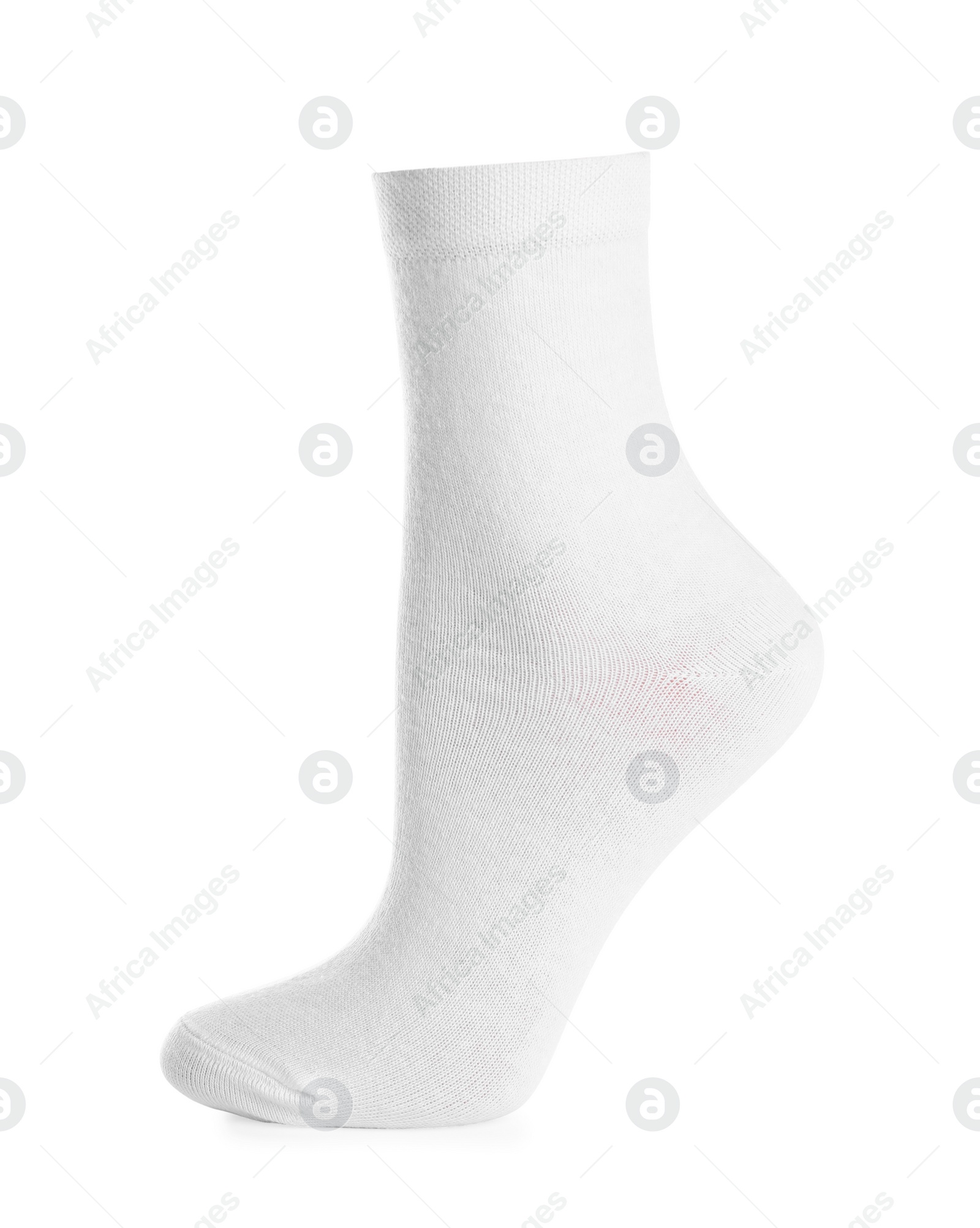 Photo of One stylish clean sock isolated on white