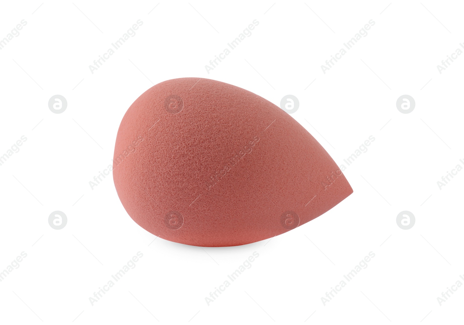 Photo of One coral makeup sponge isolated on white