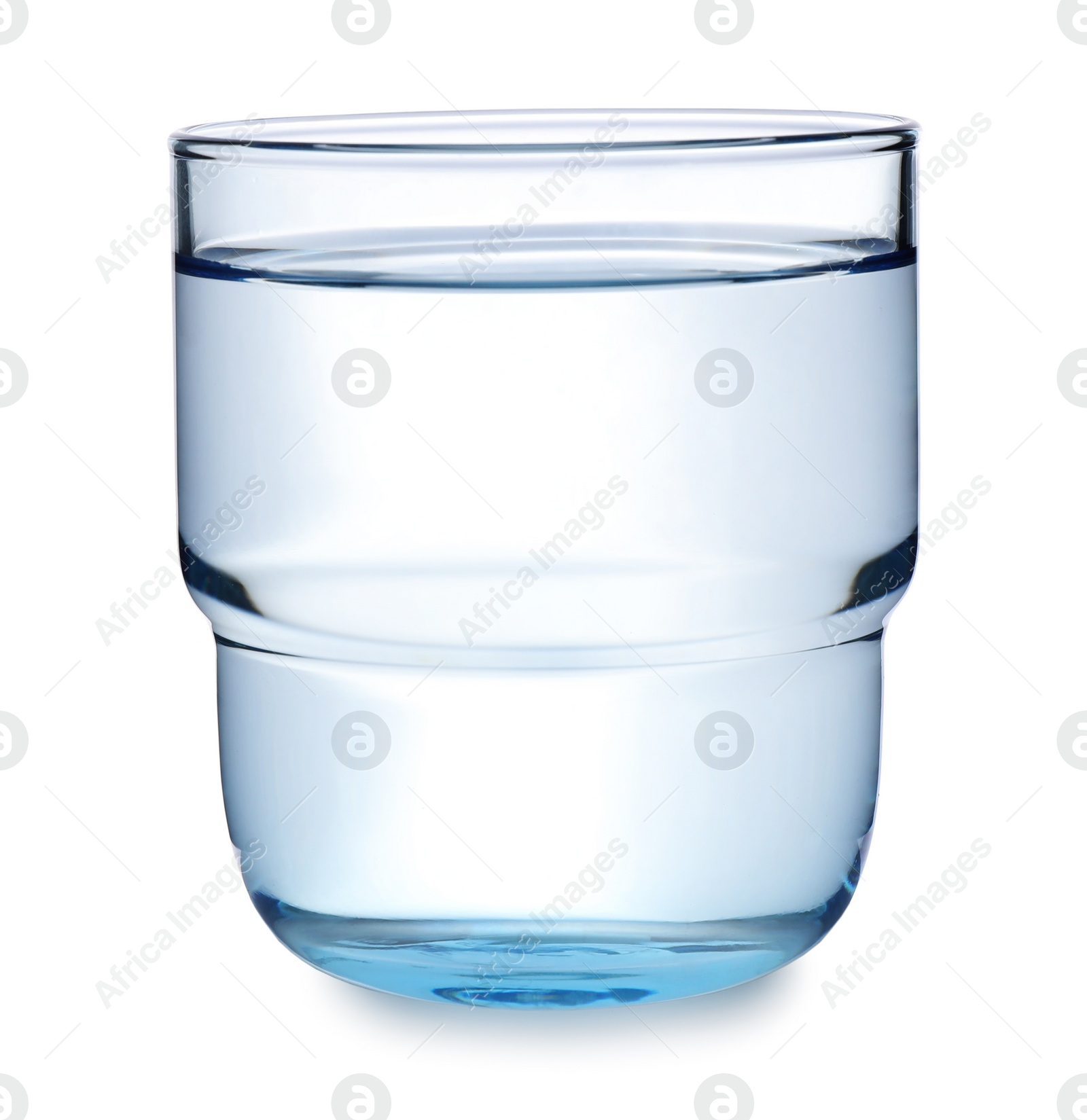 Photo of New clean glass with water isolated on white