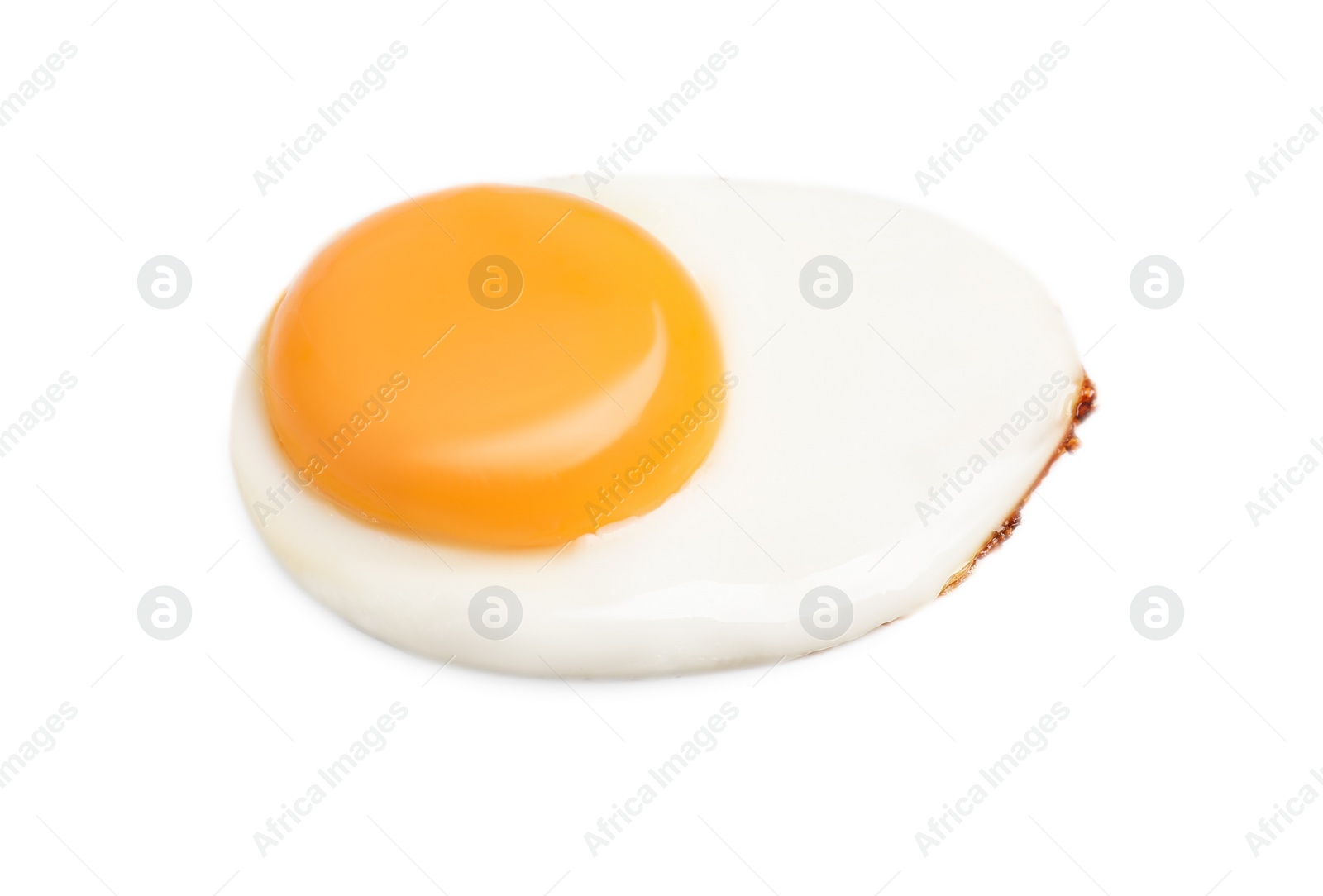 Photo of Delicious fried egg with yolk isolated on white