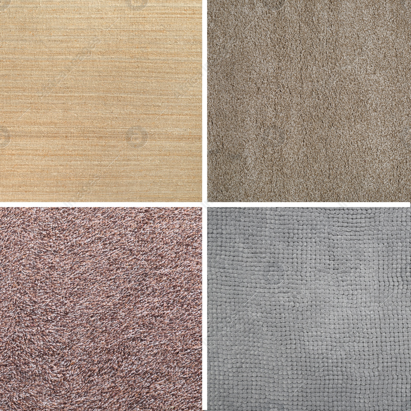 Image of Collage with carpet textures in different colors