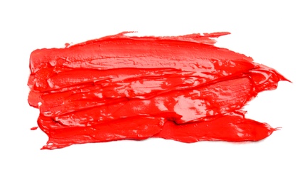 Photo of Paint stroke drawn with brush on white background
