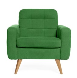 Image of One comfortable green armchair isolated on white