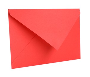 Photo of One red letter envelope isolated on white