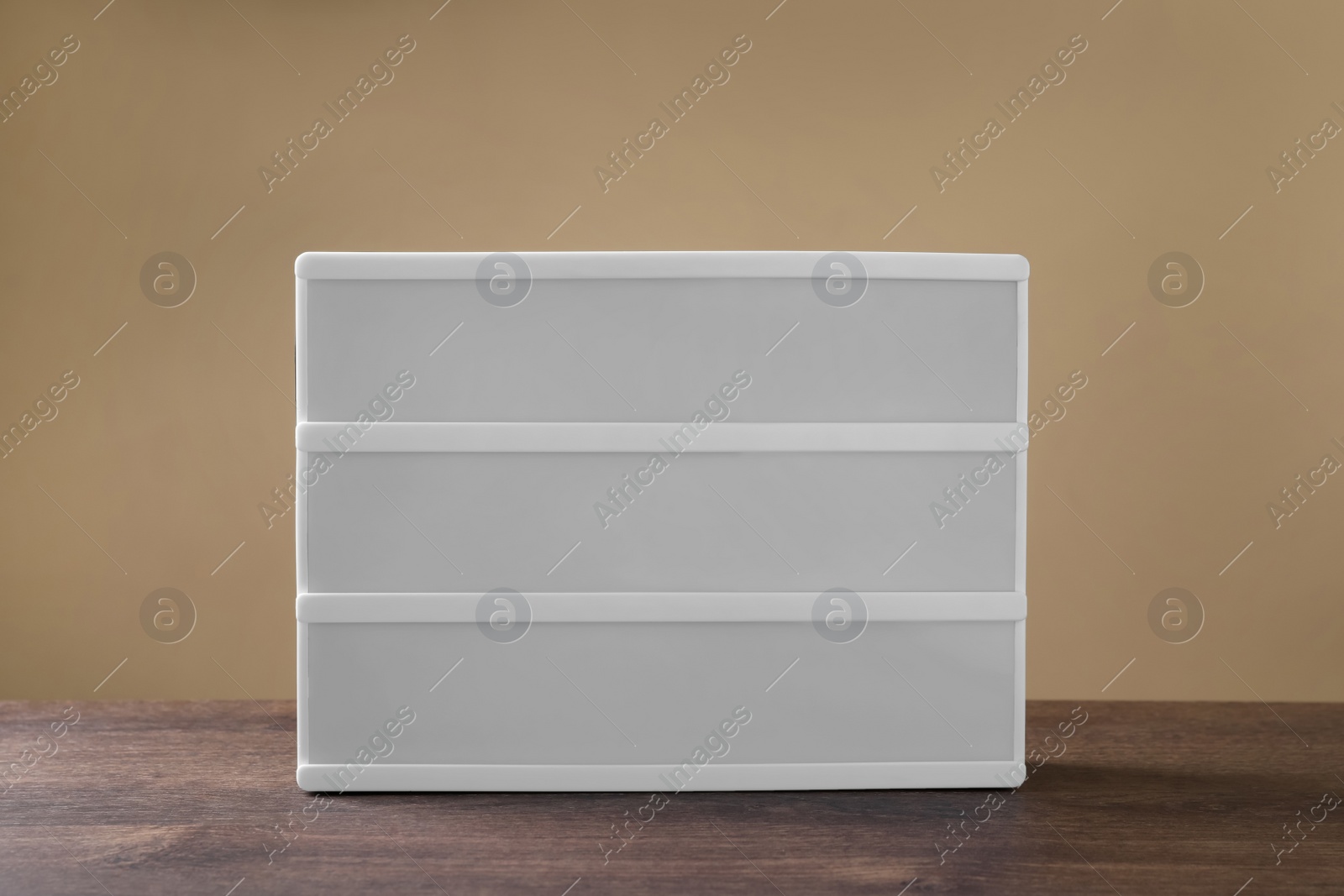 Photo of Blank letter board on wooden table. Mockup for design