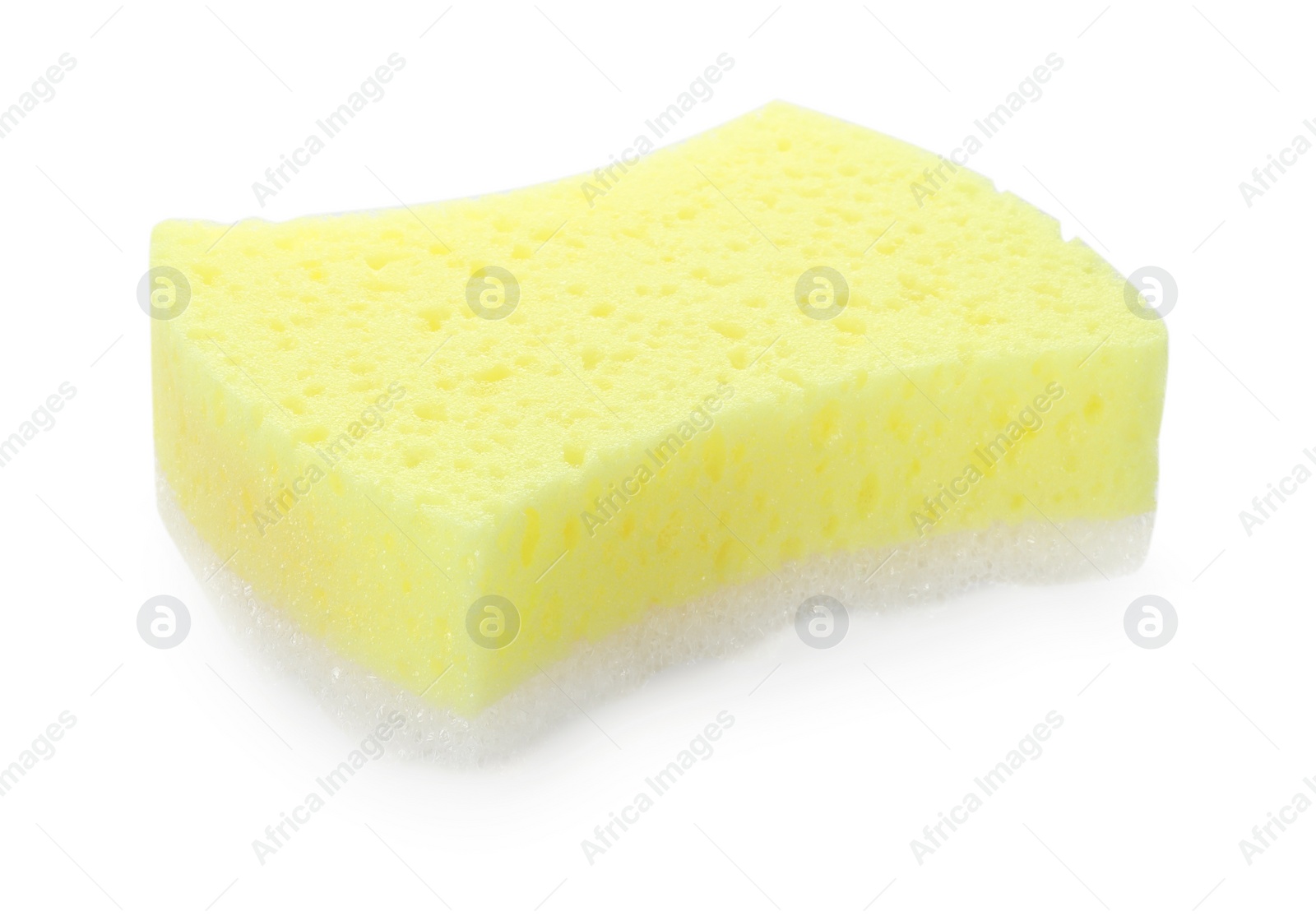 Photo of One new yellow sponge isolated on white