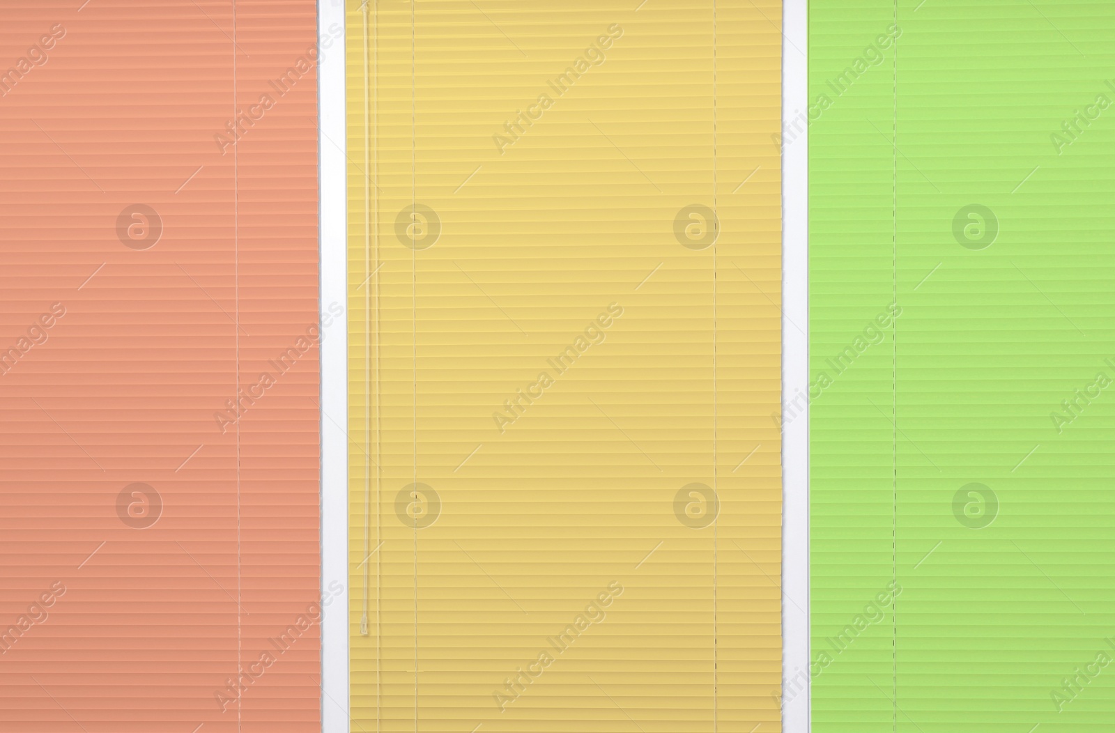 Image of Window with closed multicolor blinds as background