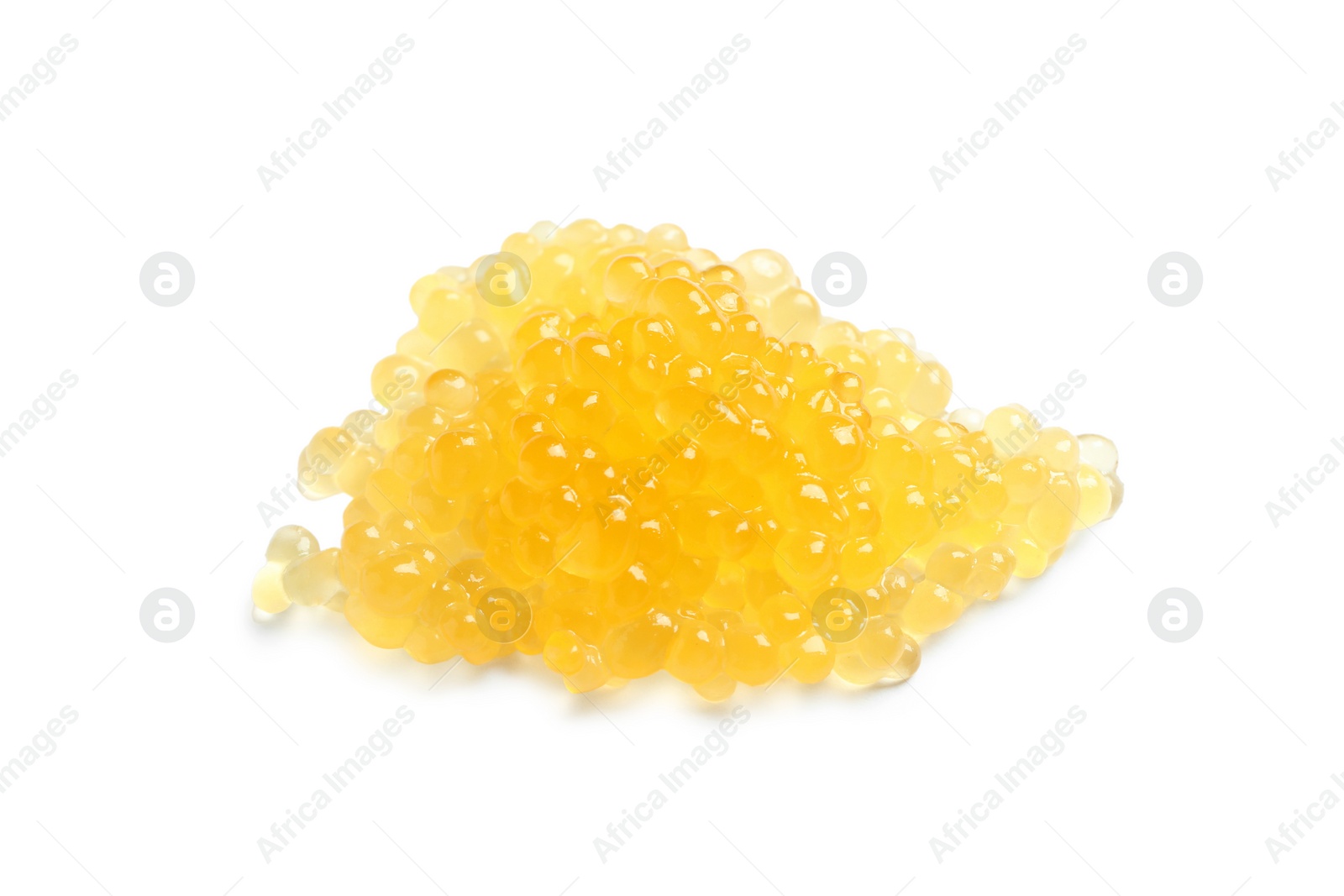 Photo of Pile of fresh pike caviar isolated on white