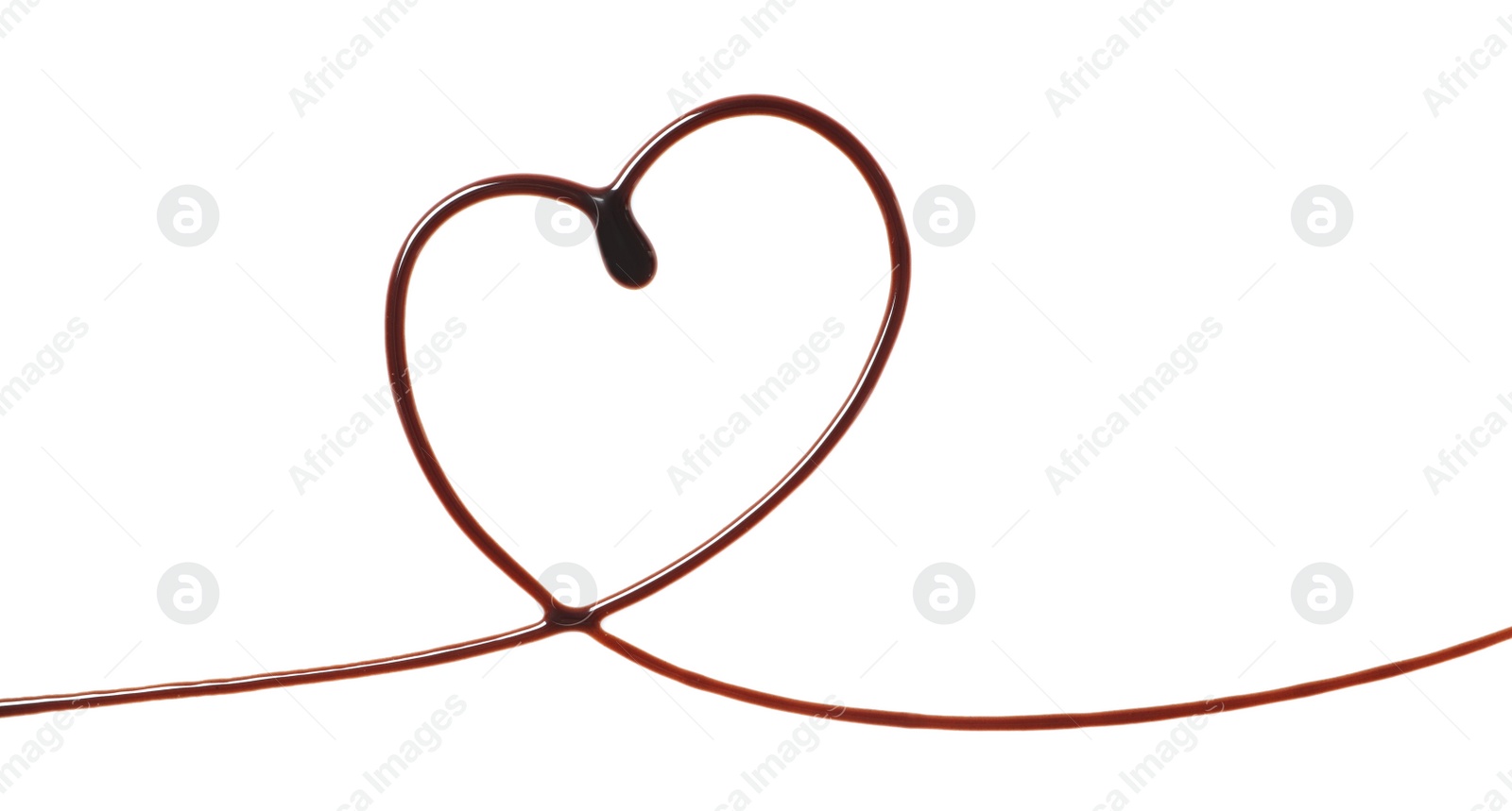 Photo of Heart made of dark chocolate on white background, top view