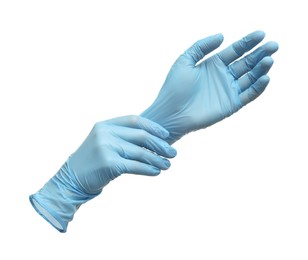 Image of Pair of medical gloves isolated on white